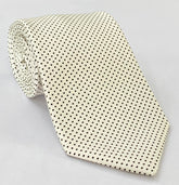 Black on White Macclesfield Printed Silk Tie MCPDT-19